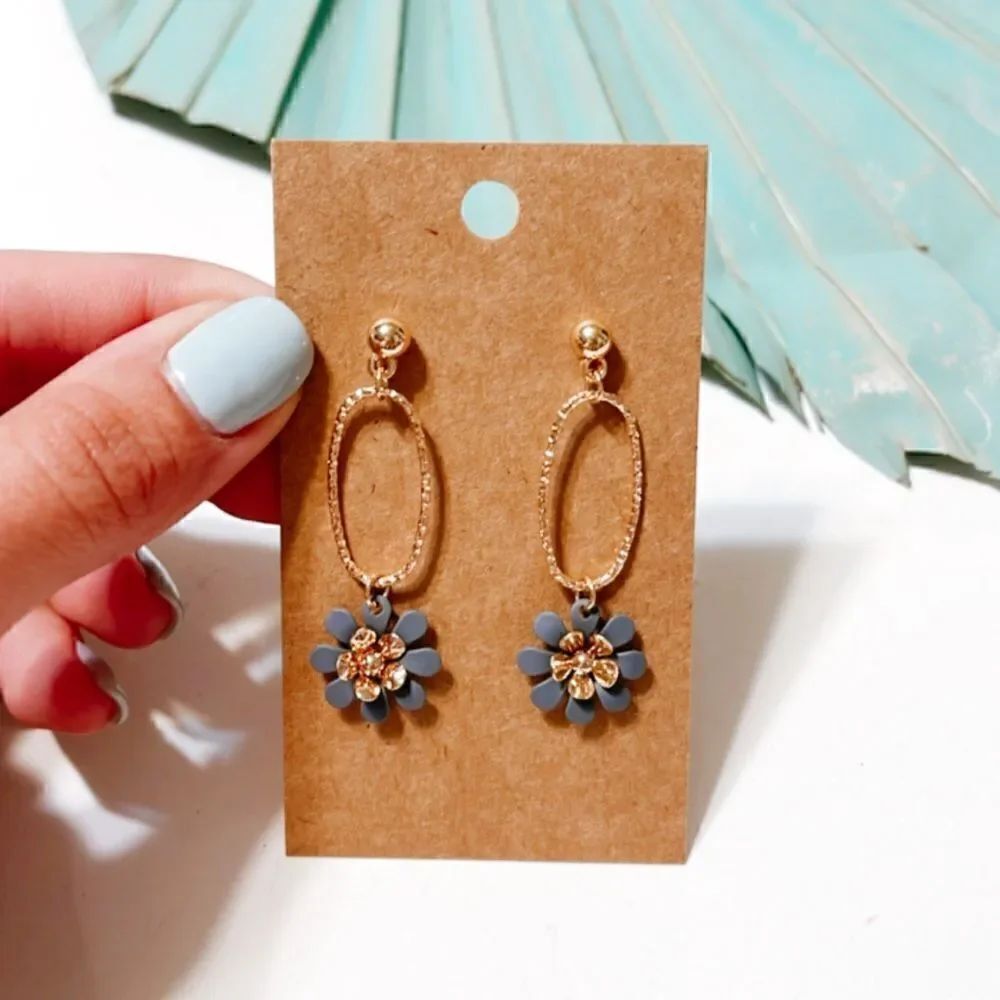 Flower drop  earrings S137